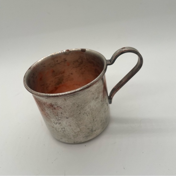 Vntge child's cup silver on copper modern design manufacturers stamped Trent - Picture 4 of 12